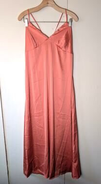 Dee Elly V Neck Spaghetti Strap Orange Pink XL